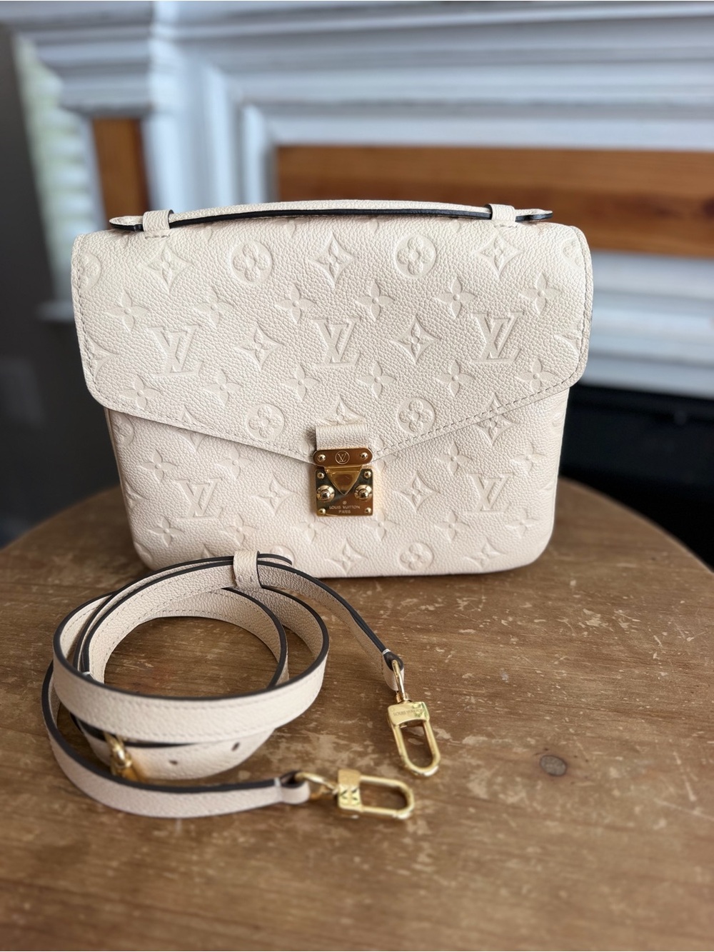 Louis Vuitton Pochette Metis Empreinte Crème Crossbody Bag